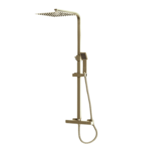 Elliot Brushed Brass Square Rigid Riser Shower