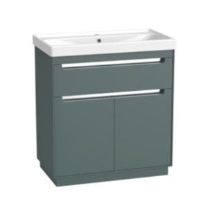 Tavistock Acumen 800 Rimmed Ceramic Basin with Floor Standing Unit in Viridian Green