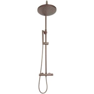 Core Brushed Bronze Round Rigid Riser Shower