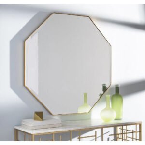 Passa Octagonal Mirror Brushed Brass 800×800