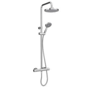 Serena Chrome Round Rigid Riser Shower Set